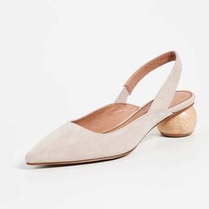 Anthropologie Matiko Circa Slingback Pumps‎ in Natural/Peach Suede Sz 36 US 6